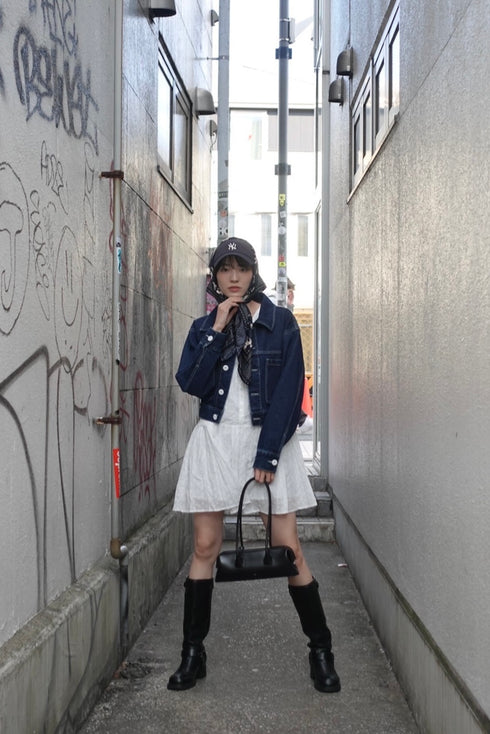 ホワイトボタンデニムJK